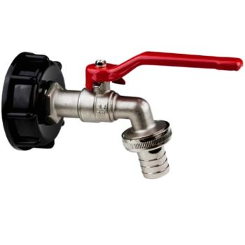 Kraan voor IBC vat - IBC Tapkraan - Messing - S60 x 1/2"